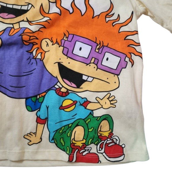 Nickelodeon Y2K Womens M Oversized Short Sleeve Cropped Rugrats Wierd Girl Top - Picture 3 of 5